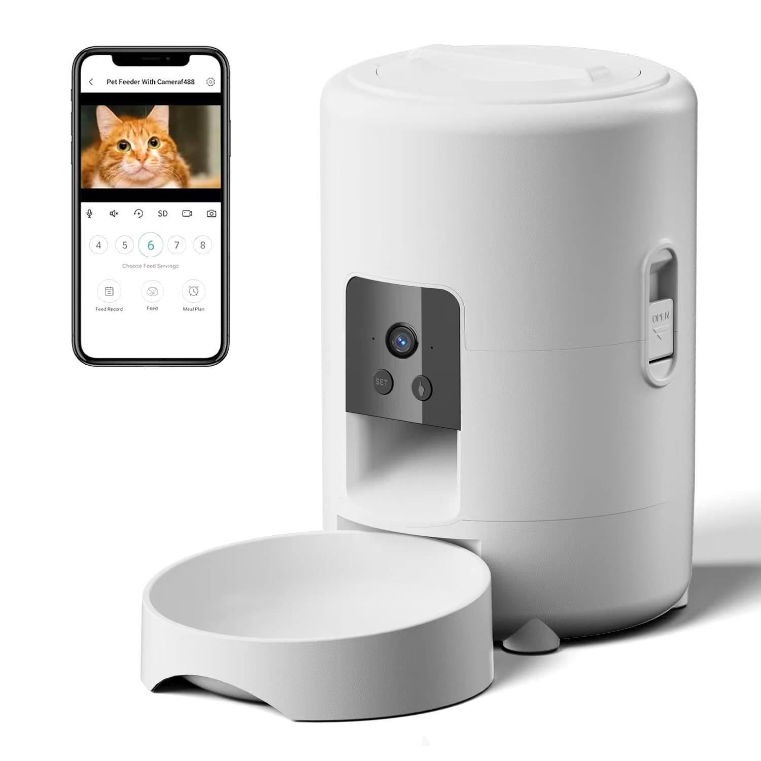Smart 2L Automatic Pet Feeder with Camera