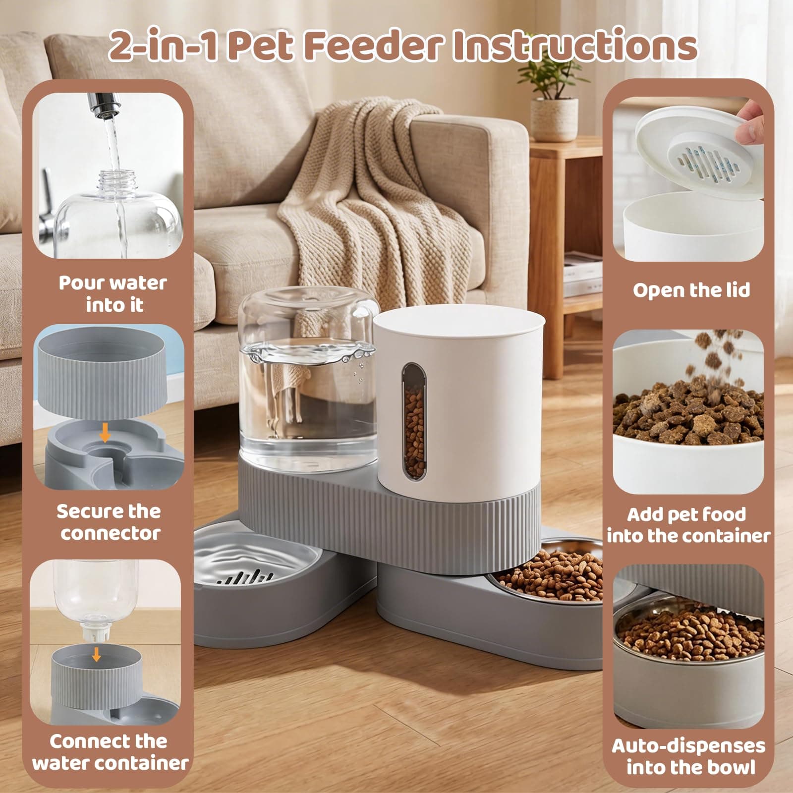 Gravity Pet Feeder & Water Dispenser Set (2-Pack) — photo 3