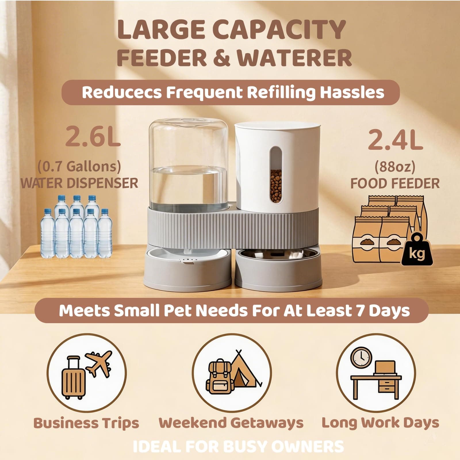 Gravity Pet Feeder & Water Dispenser Set (2-Pack) — photo 4
