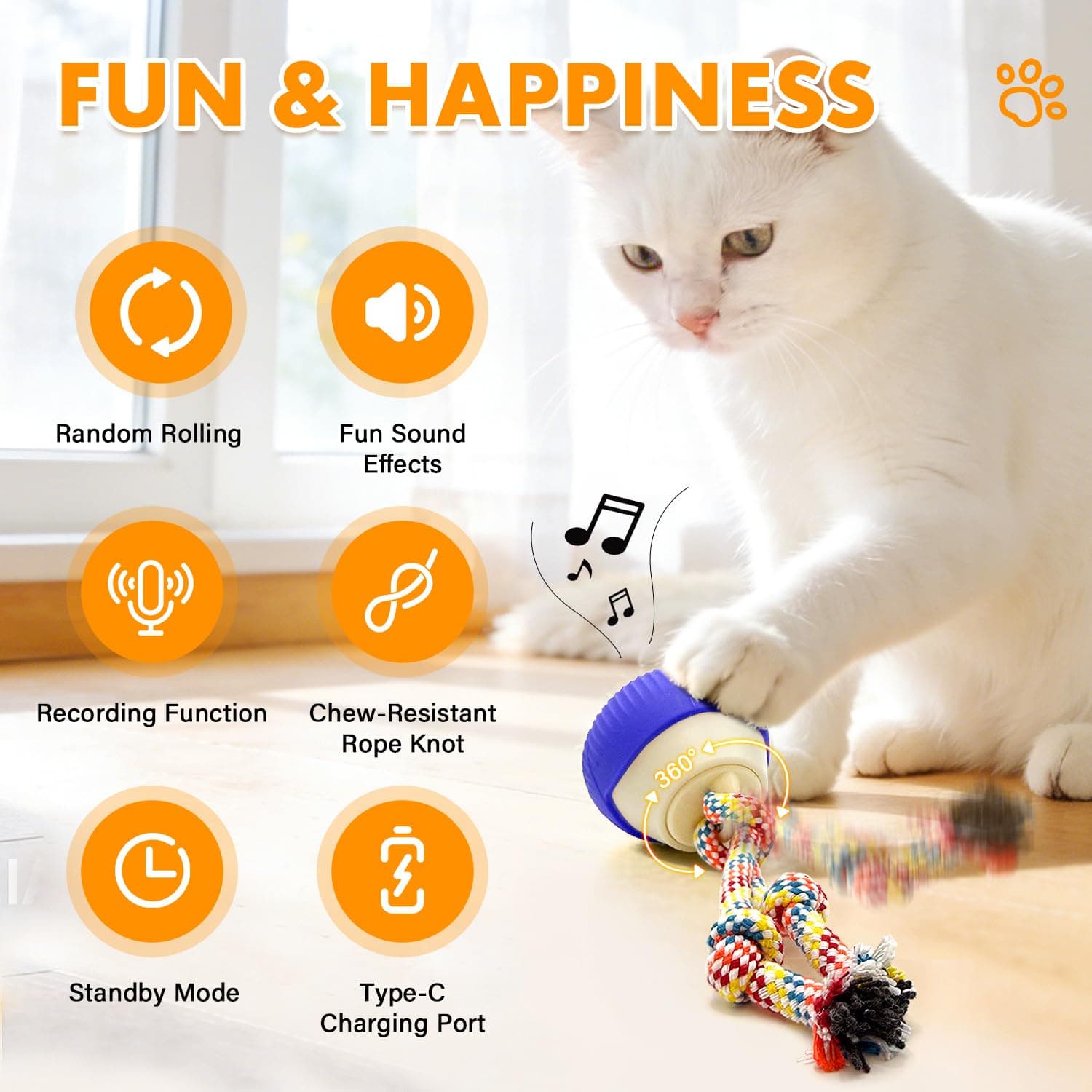 Rechargeable 360° Interactive Cat Toy — photo 2