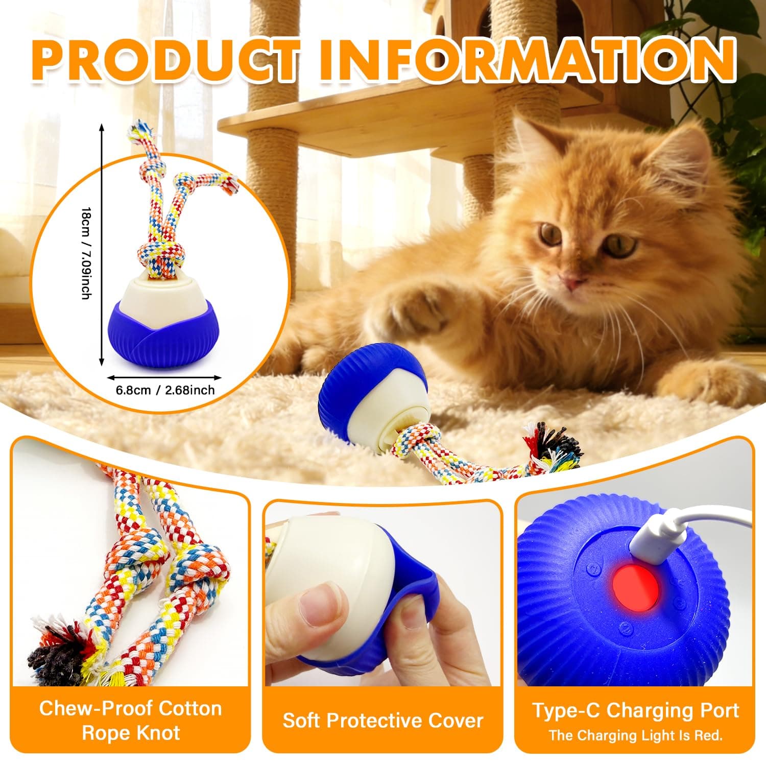 Rechargeable 360° Interactive Cat Toy — photo 5