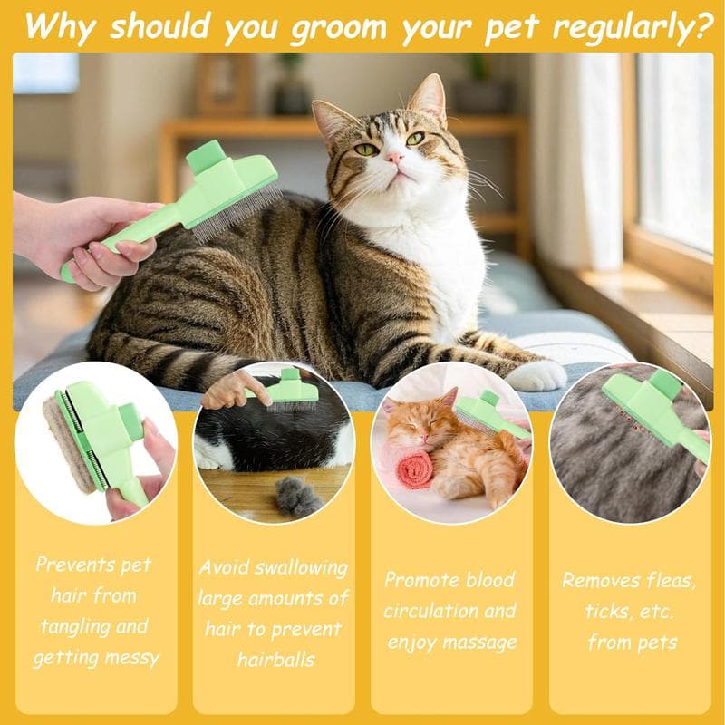 Self-Cleaning Pet Grooming Comb — photo 2