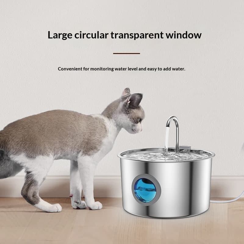 Stainless Steel Pet Water Fountain — 2L Recirculating — photo 2